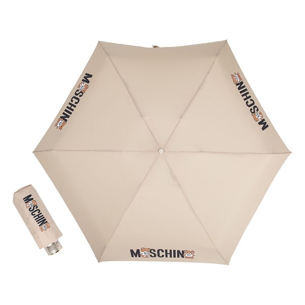 Moschino Зонт складной Moschino 8550-superminiD Logo with bears Dark beige+Box teddy