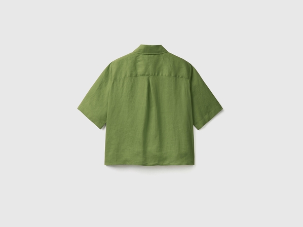 United colors of Benetton Льняная рубашка с коротким рукавом Benetton